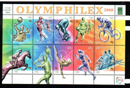 OLYMPICS - AUSTRALIA - 2000 - SYDNEY OLYMPICS /OLYMPHILEX SHEETLET OF 10  MNH - Verano 2000: Sydney