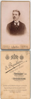 Fotokunst Atelier Rauchfuss Tetschen Bodenbach, Mann Porträtfoto 1900   CdV - Personajes
