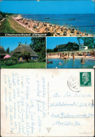 Zingst-Darss Strand Mit Vielen Strandkörben Und Badegästen, Reetdachhaus 1970 - Zingst