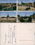 Ansichtskarte Zwickau Paradiesbrücke, Marktplatz, Museum, Albertplatz 1924 - Zwickau