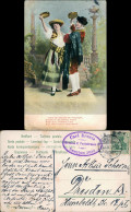 Ansichtskarte  Trachten/Typen - Tänzer 1907 - Costumes