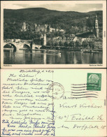 Ansichtskarte Heidelberg Panorama-Ansicht Mit Schloss 1954 - Heidelberg