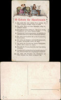 Ansichtskarte  Liebes Gedichte/Sprüche - 10 Gebote Für Hausfreunde 1916 - Philosophie & Pensées