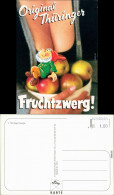 Ansichtskarte  Thüringenzwerge, Apfelschale, Dekolleté 2001 - Humour