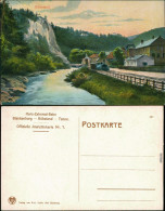 Rübeland Panorama-Ansicht Mit Bachlauf Und Dampflokomotive - Gemälde 1913 - Autres & Non Classés