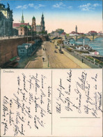 Ansichtskarte Innere Altstadt-Dresden Dampferanlegestelle - Zeichnung 1914 - Dresden