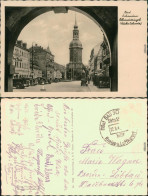 Ansichtskarte Bad Schandau Kirche, Platz, Geschäfte, Autos 1940 - Bad Schandau