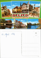 Ansichtskarte Uelzen Rathaus, Brücke, Brunnen, Teich 1996 - Uelzen