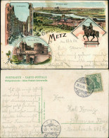 Litho AK Metz Litho AK: Deutsches Tor, Totale, Gerbergraben 1906  - Autres & Non Classés
