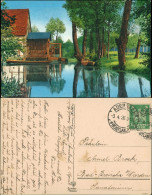 Ansichtskarte  Stimmungsbild Natur (evtl. Spreewald) Boot Kanu Wohnhaus 1926 - Ohne Zuordnung