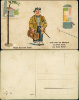 Ansichtskarte  Halt Gegen Das Licht Mann (zwei Frauen Erscheinen) 1922 - Humour