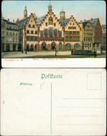Frankfurt Am Main Römer Partie Mit Alten Häusern, Personen, Denkmal 1910 - Frankfurt A. Main