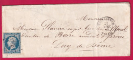 N°10 PC 3730 MOSTAGANEM ALGERIE POUR BESSE PUY DE DOME 1853 LETTRE - 1849-1876: Periodo Clásico