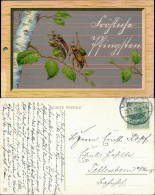Glückwunsch: Pfingsten Pfingstkäfer Goldprägekarte 1912 Goldrand - Pfingsten