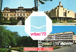 VRSCA, MULTIPLE VIEWS, ARCHITECTURE, PARK, CARS, SERBIA, POSTCARD - Serbien
