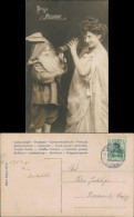Neujahr/Sylvester Fotomontage Frau Und Zwerg Riesen Sektflasche 1906 - Año Nuevo