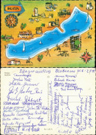 Postcard Balatonfüred Balaton - Landkarten AK 1978 - Hungary