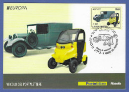 Italien / Italia  2013   Mi.Nr. 3604 , EUROPA CEPT / Postfahrzeuge - Maximum Card - Roma Filatelico 9.5.2013 - 2013