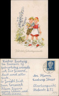 Ansichtskarte  Glückwunsch, Grußkarten, Geburtstag, Paar, Kinder 1952 - Cumpleaños