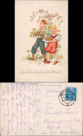 Ansichtskarte  Glückwunsch, Grußkarten, Geburtstag, Junge, Mädchen 1954 - Verjaardag