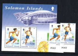 OLYMPICS - SOLOMON ISLANDS  - 2000 - SYDNEY OLYMPIC SET OF 2 + SOUVENIR SHEET MINT NEVER HINGED SG CAT £9 - Zomer 2000: Sydney