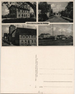 Ansichtskarte Geroldshausen (b. Würzburg) 4 Bild: Bahnhof, Straßen 1934 - Other & Unclassified