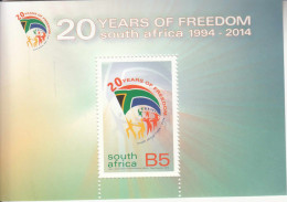 2014 South Africa 20 Years Of Freedom Flags Souvenir Sheet MNH - Nuevos