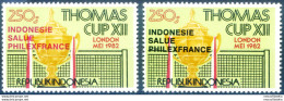 "Philexfrance 1982". Le Due Soprastampe. - Indonésie