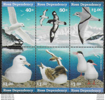 1997 Ross Dependency  Antarctic Seabirds 6v. Block MNH SG. N. 48/53 - Altri & Non Classificati