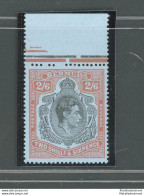 1938-53 BERMUDA, Stanley Gibbons N. 117, GEORGE VI Portrait, 2s. 6d.black And Red/grey Blue - MNH** - Other & Unclassified