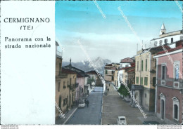 Bu183 Cartolina Cermignano Panorama Con La Strada Nazionale Teramo Abruzzo - Teramo