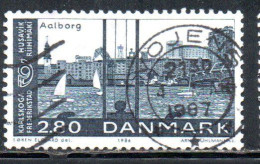 DANEMARK DANMARK DENMARK DANIMARCA 1986 NORDIC COOPERATION ISSUE SISTER TOWNS AALBORG HARBOR 2.80k USED USATO OBLITERE' - Gebraucht