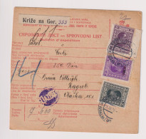 YUGOSLAVIA, KRIZE NA GORENJSKEM 1928  Parcel Card - Brieven En Documenten