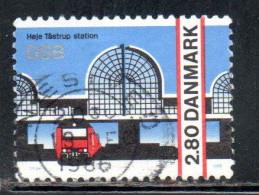 DANEMARK DANMARK DENMARK DANIMARCA 1986 HOJE TASTRUP TRAIN STATION OPENING MAY 31 2.80k USED USATO OBLITERE' - Used Stamps