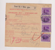 YUGOSLAVIA, SENT ILJ V SLOV: GOR:  1928  Parcel Card - Cartas & Documentos