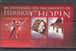 2010 Uruguay Chopin Music Composer Piano Souvenir Sheet MNH - Uruguay