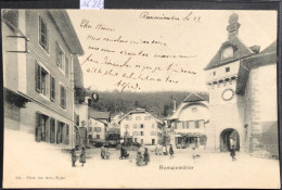 Romainmôtier (Vaud) La Place La Fontaine La Tour Et L'enseigne Du Restaurant De L'Hôtel De Ville (16'889) - Romainmôtier-Envy