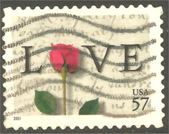 XW01-0516 USA 2001 Love 57c Roses Fleur Flower Blume - Usados