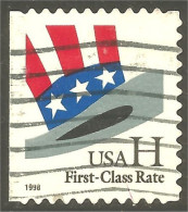 XW01-0509 USA 1998 Oncle Uncle Sam Chapeau Hat Side Booklet Carnet Côté - Used Stamps
