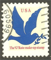XW01-0503 USA 1994 G-stamp Colombe Dove Paloma Taube Bright Blue Bleu Clair - Used Stamps