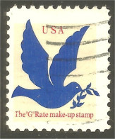 XW01-0502 USA 1994 G-stamp Colombe Dove Paloma Taube Bright Blue Bleu Clair - Used Stamps