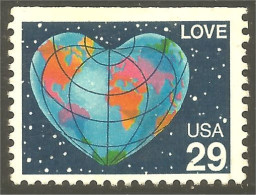 XW01-0501 USA 1991 Earth Terre Globe Love Map Carte - Oblitérés