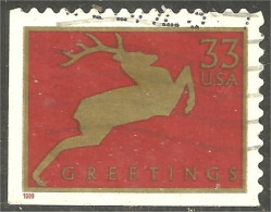 XW01-0477 USA 1999 Greetings Deer Chevreuil Hirsch Cervo - Usados