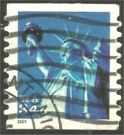 XW01-0470 USA 2001 Statue Of Liberty Liberté Coil Roulette - Beeldhouwkunst