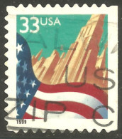 XW01-0466 USA 1999 Drapeau Flag City Side Booklet Carnet Côté - Stamps