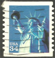 XW01-0469 USA 2001 Statue Of Liberty Liberté Coil Roulette - Usati