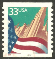 XW01-0461 USA 1999 Drapeau Flag City Coil Roulette - Timbres