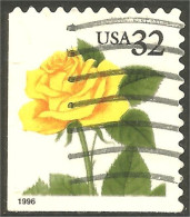 XW01-0452 USA 1996 Yellow Rose Jaune Corner Booklet Carnet Coin - Rosas