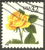 XW01-0454 USA 1996 Yellow Rose Jaune Side Booklet Carnet Côté - Roses