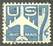 XW01-0444 USA 1958 Airmail Silhouette Avion Airplane Airliner Flugzeug Aereo 7c Blue - 2a. 1941-1960 Afgestempeld